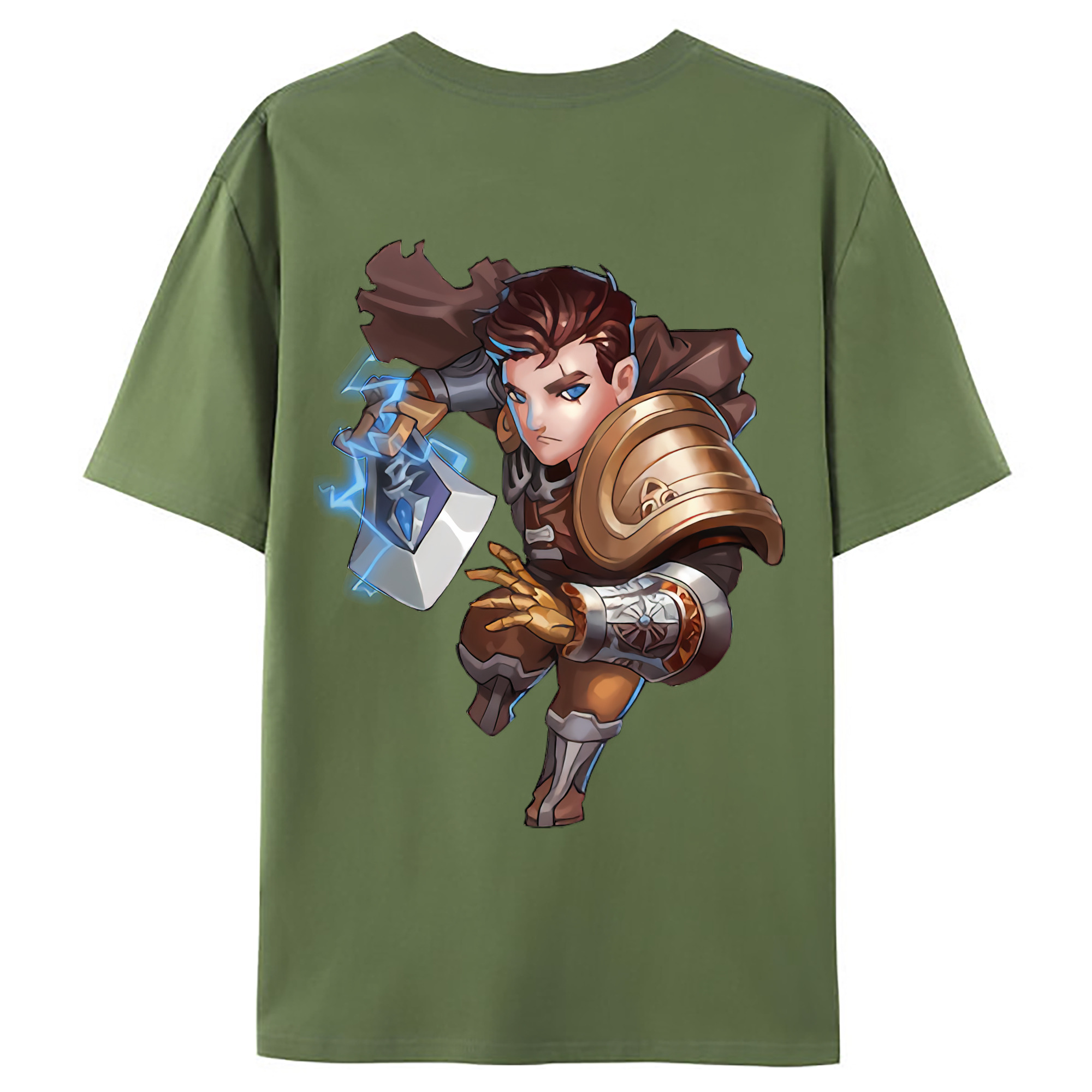 （画像用） リーグ・オブ・レジェンド League of Legends LOL 綿100％ メンズ半袖Tシャツ（バックプリント） 通気性